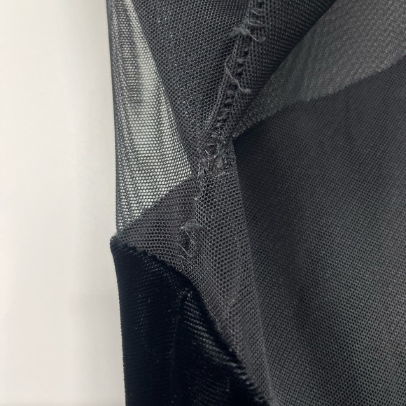 Vintage Union Made USA Black Velvet Mesh Front Long Sleeve Dress Size 14 - Picture 10 of 15
